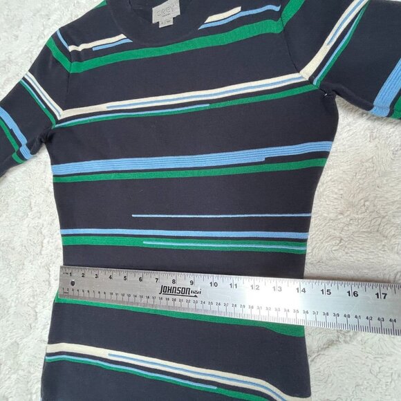 GREY Jason Wu Women's Small Crewneck Short Sleeve Multicolor Striped Knit Dress - Picture 6 of 8